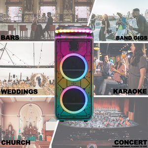 Altavoz Portátil con Batería Doble de 8 Pulgadas, Nuevo, con Carcasa Transparente, Altavoz de Karaoke para Fiestas en Casa con LED Multicolor - Product Image 6