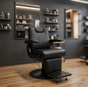 Custom Durable Black Hair Salon Chair Wholesale Luxury Vintage Barber Chair for Hair Salon - Product Image 2