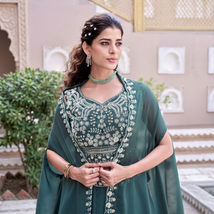 Lehenga Choli traditionnel brodé pour femme, longueur ras du sol, tenue de mariage, polyester, coupe ample, style ethnique Inde Pakistan - Product Image 2