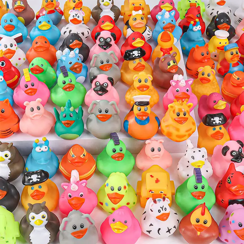 Christmas duck Shower Swimming Little Mini Squeak Yellow Bulk Rubber Duck Bath Toy Sound Floating Ducks For Gifts