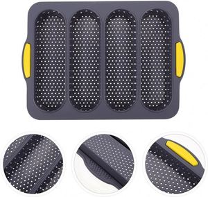 Silicone Baguette Pan, Nonstick French Bread Mold Perforated Pan 4 Wave Loaves, Baking Liners Mat Oven <b>Toaster</b> Loaf BakingTray - Product Image 3