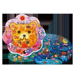 Coloré dinosaure dauphin Lion 3D Animal spécial-forme personnalisé bois Puzzle éducatif créatif apprentissage cadeau enfants jouets