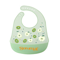 CHINFAI Vente en gros de bavoirs pour bébés personnalisés et durables, bavoirs en silicone mignons avec fermeture à bouton, OEM pour l'alimentation des bébés