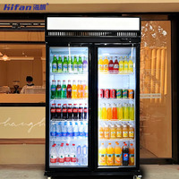 Refrigerador Comercial para Bebidas, Enfriador, Congelador con Puerta de Vidrio y Enfriamiento por Aire, Equipo de Refrigeración