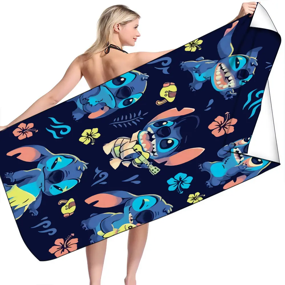 Stitch Terry cloth square beach towel Quick-drying beach cushion bath towel
