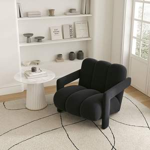 Fauteuil de salon design style nordique en velours vert, rembourré en mousse, confortable pour salon, chambre et balcon - Product Image 2