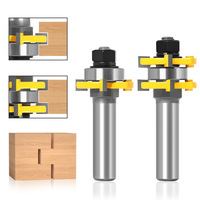 Brocas de Fresado para Madera de 1/4'', 6mm, 1/2'', 12mm y 8mm con Vástago Redondo, Tipo T de 3 Dientes, Herramientas para Trabajar la Madera