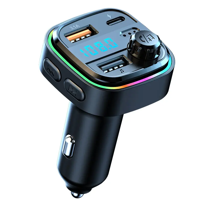 Reproducción ajustable Conexión inalámbrica Reproductor de Mp3 para coche Cargador 2 puertos USB 4 en 1 Adaptador de cargador de coche con encendedor de cigarrillos