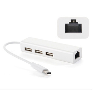 <b>Type</b> <b>C</b> <b>Usb</b> Hub 3 Ports 2.0 With Lan Port Ethernet <b>Adapter</b> For Laptop Computer - Product Image 3