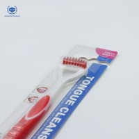 Grattoir à langue en plastique 2025 Grattoir à langue portable avec brosse en plastique Design coloré-Fixation de brosse à dents