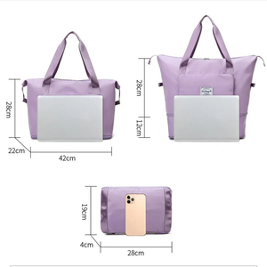 Bolsa de Viaje Deportiva al por Mayor para Mujer, Bolso de Hombro Casual de Calidad, Bolso de Mano con Doble Cremallera, Bolsa Expandible Grande, Nueva Moda Femenina, Equipaje - Product Image 2