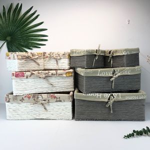Willow Woven <b>Storage</b> <b>Baskets</b> Rectangle White And Gray Handmade Household Organizers For Toys And Gardening - Product Image 1