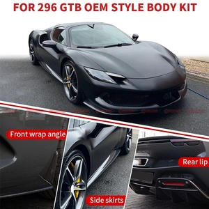 ชุดแต่งตัวถังรถยนต์คาร์บอนไฟเบอร์แบบแห้งสไตล์ OEM สำหรับ Ferrari 296 GTB ชุดแต่งสเกิร์ตหน้าและดิฟฟิวเซอร์หลัง ผลิตจากวัสดุ Prepreg แท้ ขายส่งจากโรงงาน - Product Image 2