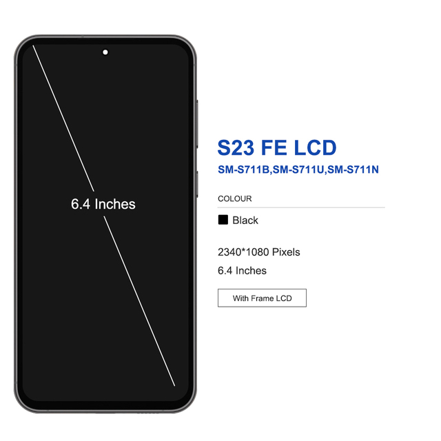 Super AMOLED for Samsung S23 FE LCD Display Touch Screen Assembly for Samsung S23FE S711 S711B S7110 S711U Display With Frame