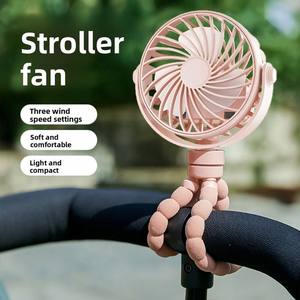 2026 New Octopus Small Handheld Portable Wearable Neck Fan Mini Rechargeable <b>Battery</b> Night Light Plastic Material English - Product Image 4