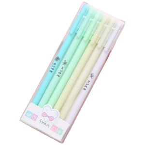 Creative 0.5mm Customized Color Cartoon Characters Gel <b>Pen</b> Plastic <b>Box</b> 6 Sets Retro Stationery Office Supplies Custom Logo - Product Image 1