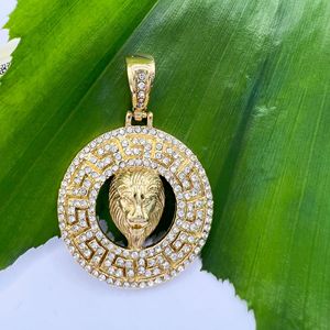 ฮิปฮอปสิงโตหัว CZ zircon เหรียญสแตนเลสชุบทองเครื่องประดับสร้อยคอเครื่องประดับแฟชั่นดีสำหรับผู้ชายขายส่ง - Product Image 2