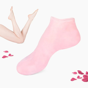 Chaussettes hydratantes en silicone, chaussettes exfoliantes en gel pour talons, protection contre les callosités et les peaux mortes, soulagement de la douleur - Product Image 3