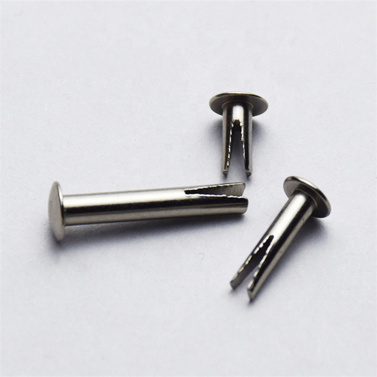 Remaches Bifurcados Nº9 X 3/4" (19mm) De Acero Con Baño De Níquel – Sujeción Fuerte Para Cuero Y Textiles