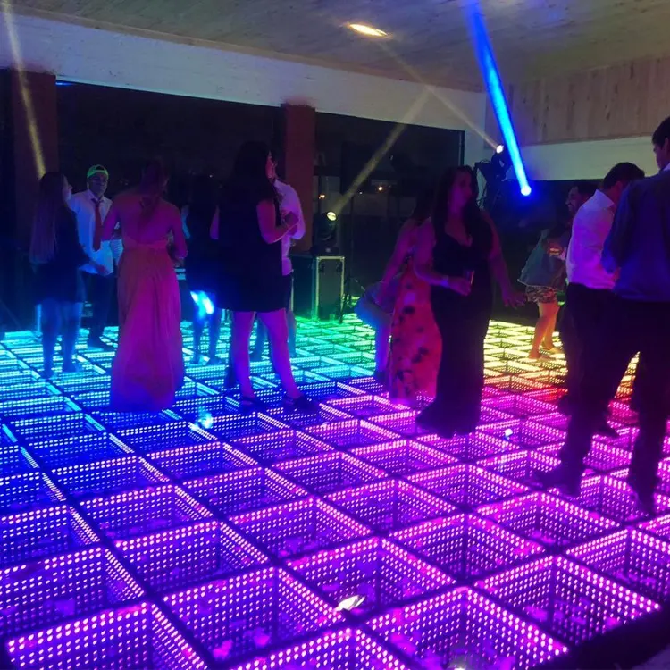 DJ Disco Âm Nhạc Pháo Nam Châm 3D Gương LED Hiển Thị Sàn Nhảy Cho Thuê Miami