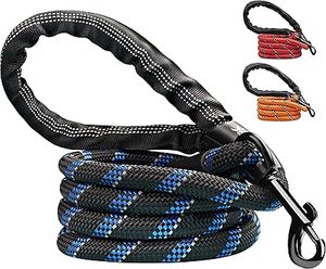 50FT Nylon Hunde leine Solides Muster mit gepolstertem Griff Band Dekoration Check <span class=keywords><strong>Cord</strong></span> Drehbarer abschließbarer Haken zum Gehen - Product Image 3