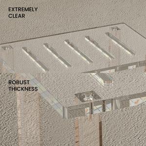 <span class=keywords><strong>Banc</strong></span> de douche en acrylique pour l'intérieur de la douche, robuste (peut supporter jusqu'à 300 lb), tabouret de douche avec étagère de rangement - Product Image 3