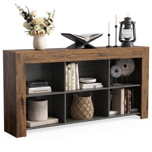 Table console en bois rustique SENYU avec étagères de rangement pour salon, entrée, meubles de maison, style design moderne - Product Image 3