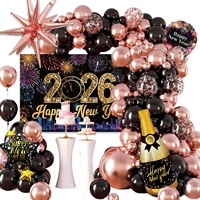 Für das neue Jahr 2026: Latex-Aluminiumfolien-Rundballons – Grenzüberschreitendes Set für fröhliche Festtagspartys und Familientreffen