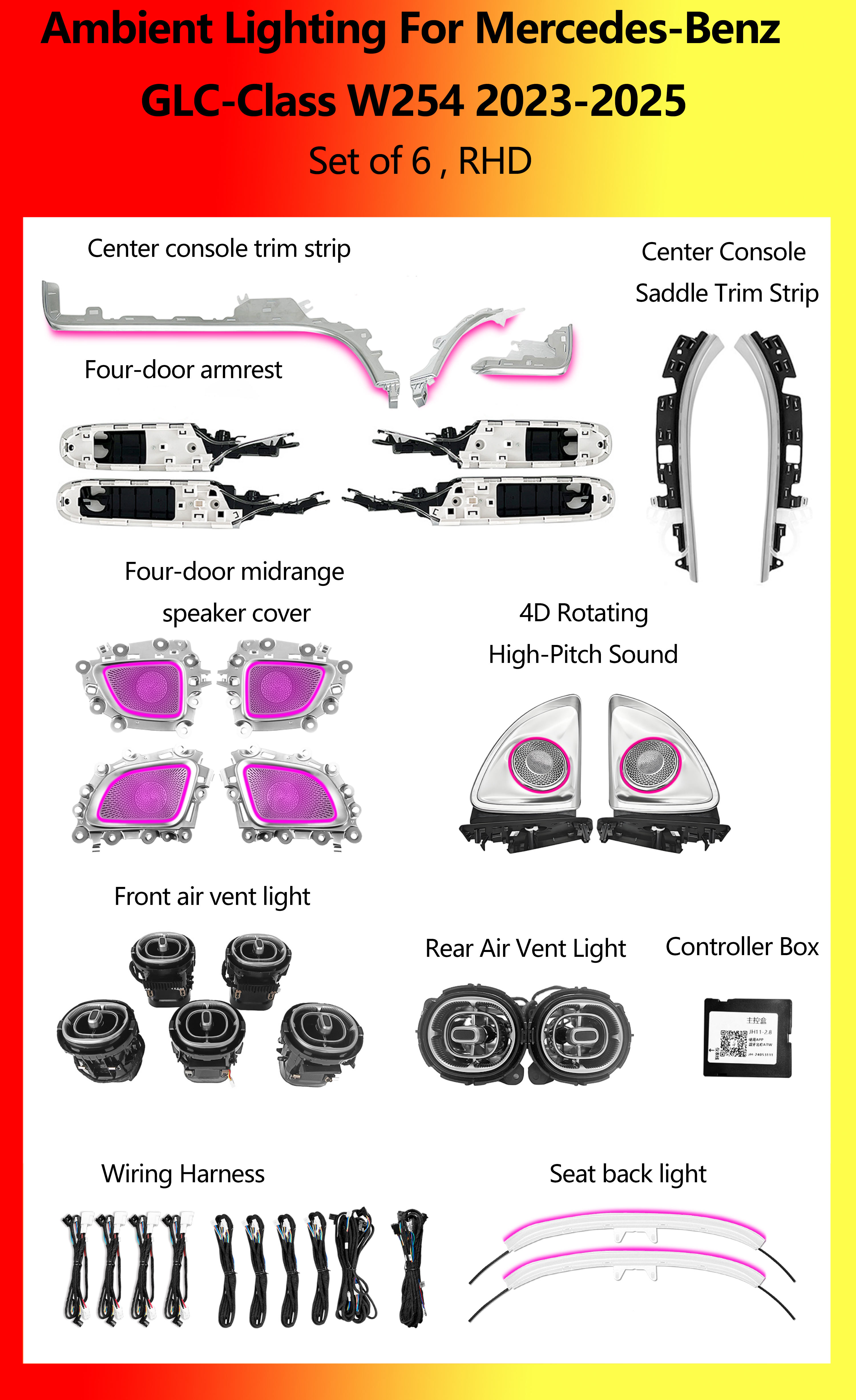 Mercedes-Benz GLC W254 Set of 6 RHD