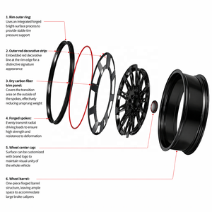 Jantes monobloc forgées lé<span class=keywords><strong>g</strong></span>ères T6061 22 24 pouces avec garniture en fibre de carbone véritable, jantes haute performance pour Mercedes <span class=keywords><strong>Classe</strong></span> <span class=keywords><strong>G</strong></span> W464 - Product Image 1