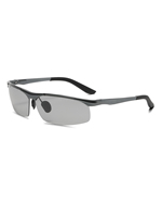 Lunettes de soleil photochromiques demi-cerclées pour hommes, monture métallique légère, protection UV, pour la conduite et les sports de plein air, vente en gros