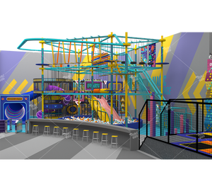 Pokiddo 550sqm Kids Indoor Playground con Ninja Obstacle Course Soft Play Wall Challenge Maze y Gym Course - Product Image 1