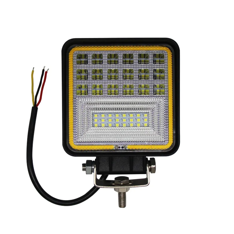 Super Bright 42W Square 12V 24V Weiß Rot Bernstein Auto LED Arbeits licht Accesorios Para Auto