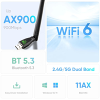 Adaptador WiFi USB Inalámbrico Mini de Doble Banda 802.11ax AX900 WiFi 6 BT 5.3 2 en 1 para PC, Accesorios para Tarjetas de Red, Baja Latencia