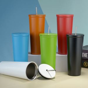Vacuum <b>Insulated</b> Straw Cup 500ml 650ml 304 Stainless Steel Leakproof Coffee <b>Mug</b> Portable Car Water Bottle for Camping Outdoor - Product Image 1
