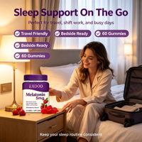 Gummies de mélatonine sans sucre OEM, saveurs naturelles de fruits, complément pour le sommeil, vitamines en vrac pour le soutien du sommeil