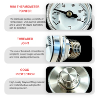 ZX-12-2 Mini 0-100 ° Thermomètre à cadran C |   Thermomètre mécanique compact pour équipement OEM