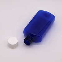 Bouteille de sirop transparente bleue en PET de 200 ml, conteneur en plastique pour produits pharmaceutiques liquides avec bouchon à sécurité enfant