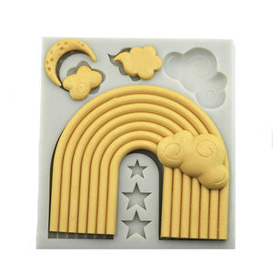 Moule en silicone coloré 3d, 1 pièce, pour décoration de gâteaux de fête d'anniversaire pour bébé, outils de pâtisserie pour fondant, à chocolat, à bonbons - Product Image 1