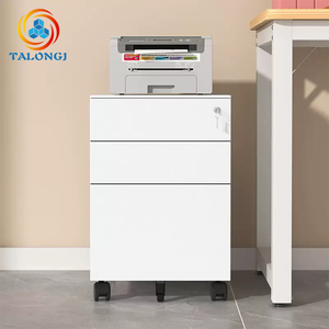 Modern Luxury Minimalist Design Three-<b>drawer</b> Filing Cabinet Metal <b>Lockable</b> Castors Suitable for Home Office Under-desk Storage - Product Image 4
