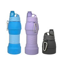 Bouteille d'eau pliable en silicone antidérapante, écologique, réutilisable, cadeau promotionnel