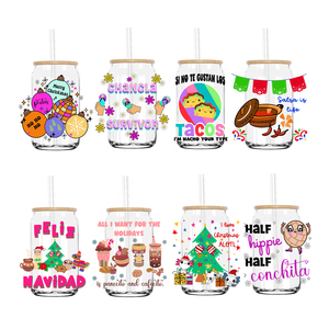 Vacanze di natale mezza Hippie mezza <span class=keywords><strong>Conchita</strong></span> UV DTF adesivi di trasferimento decalcomanie per Libbey tazze fredde tazza Tumbler impermeabile Logo DIY - Product Image 1