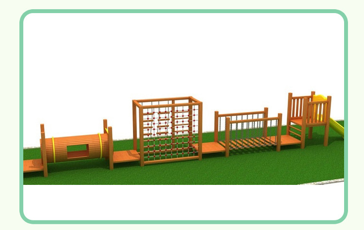 Small Size Kids Wooden Outdoor Playground Multifunction Outdoor Amusement Park Wooden Equipment For Children