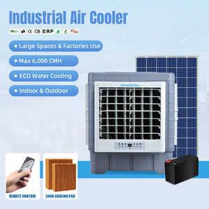 AC DC solaire 12V refroidisseur de marais solaire refroidisseur d'air par évaporation refroidisseur d'eau mural climatiseur mural - Product Image 1