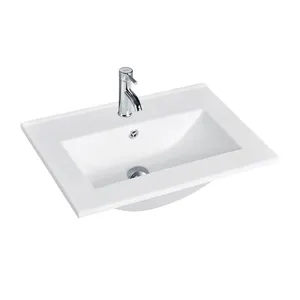 批发长方形高品质白色柜台陶瓷浴室水槽艺术洗手盆
