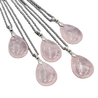 Collier pendentif en acier inoxydable avec chaîne en cristal de forme goutte d'eau de style classique, motif de boule simple pour hommes et femmes en cadeau