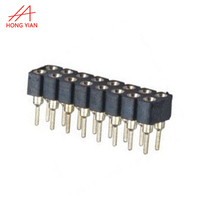 Conector PCB de Doble Fila con Cabezal Hembra de Pines Redondos de 2.54mm, 4, 16, 20, 32, 40 Pines