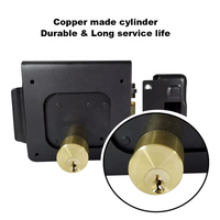 Serrure de porte principale extérieure de sécurité intelligente interphone sans clé contrôle d'accès 12V serrure de jante de porte électrique à Double cylindre avec housse de pluie