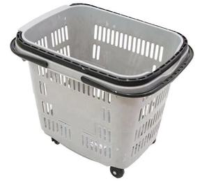 슈퍼마켓 플라스틱 롤링 쇼핑 트롤리 바구니 2 바퀴 도매 - Product Image 6