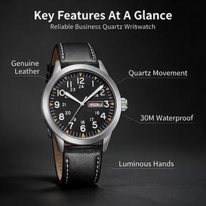Montre-bracelet à quartz sport pour <span class=keywords><strong>homme</strong></span> de haute qualité, design simple, affichage de la date, étanche, <span class=keywords><strong>prix</strong></span> abordable, montre classique pour <span class=keywords><strong>homme</strong></span> - Product Image 2